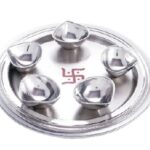 silver thali with diyas